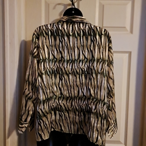Jaipur zebra print button Down Blouse size XL - Picture 6 of 7